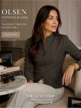 Olsen Tailored Zip-Up Blazer in Charcoal